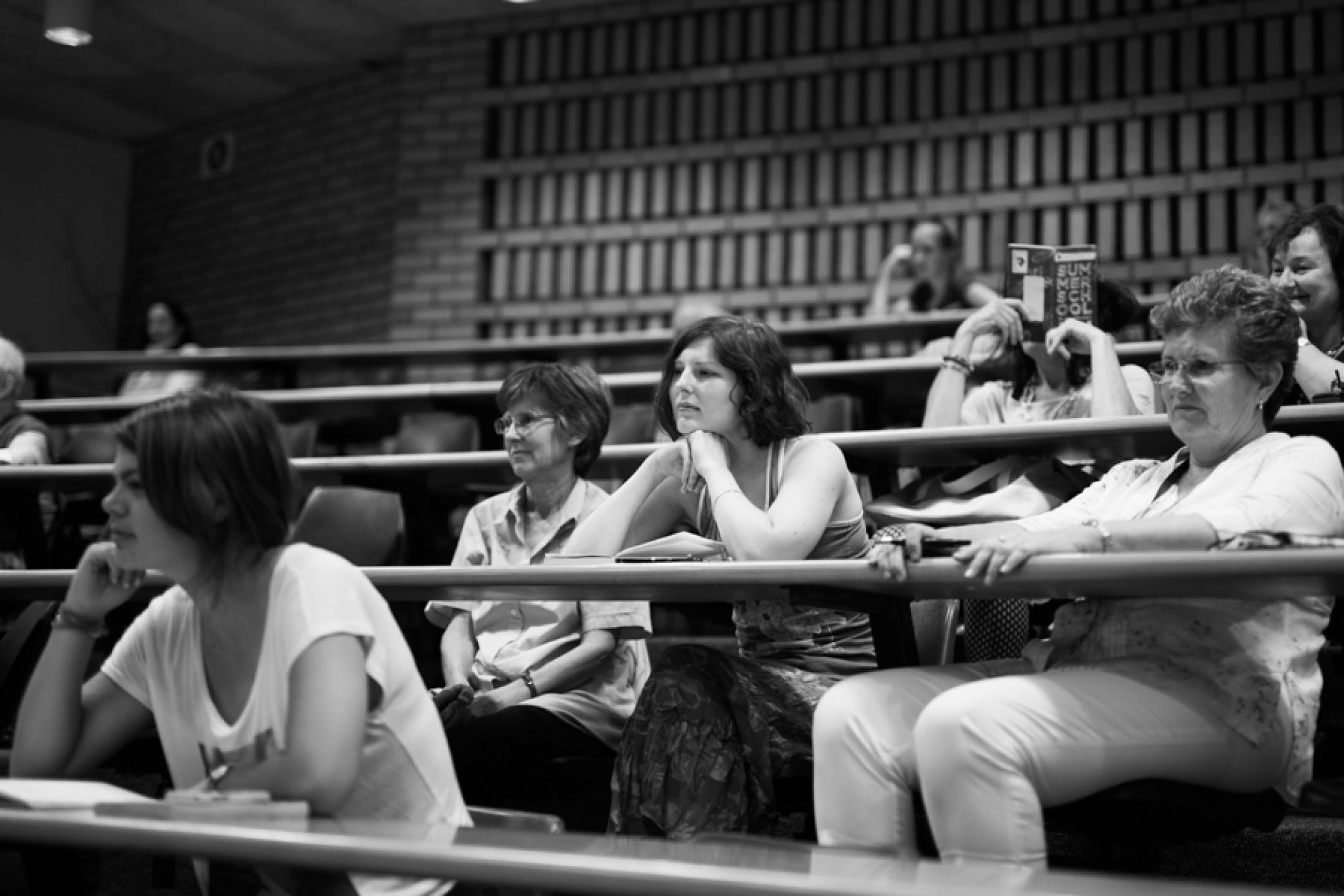 summer school participants concentrating