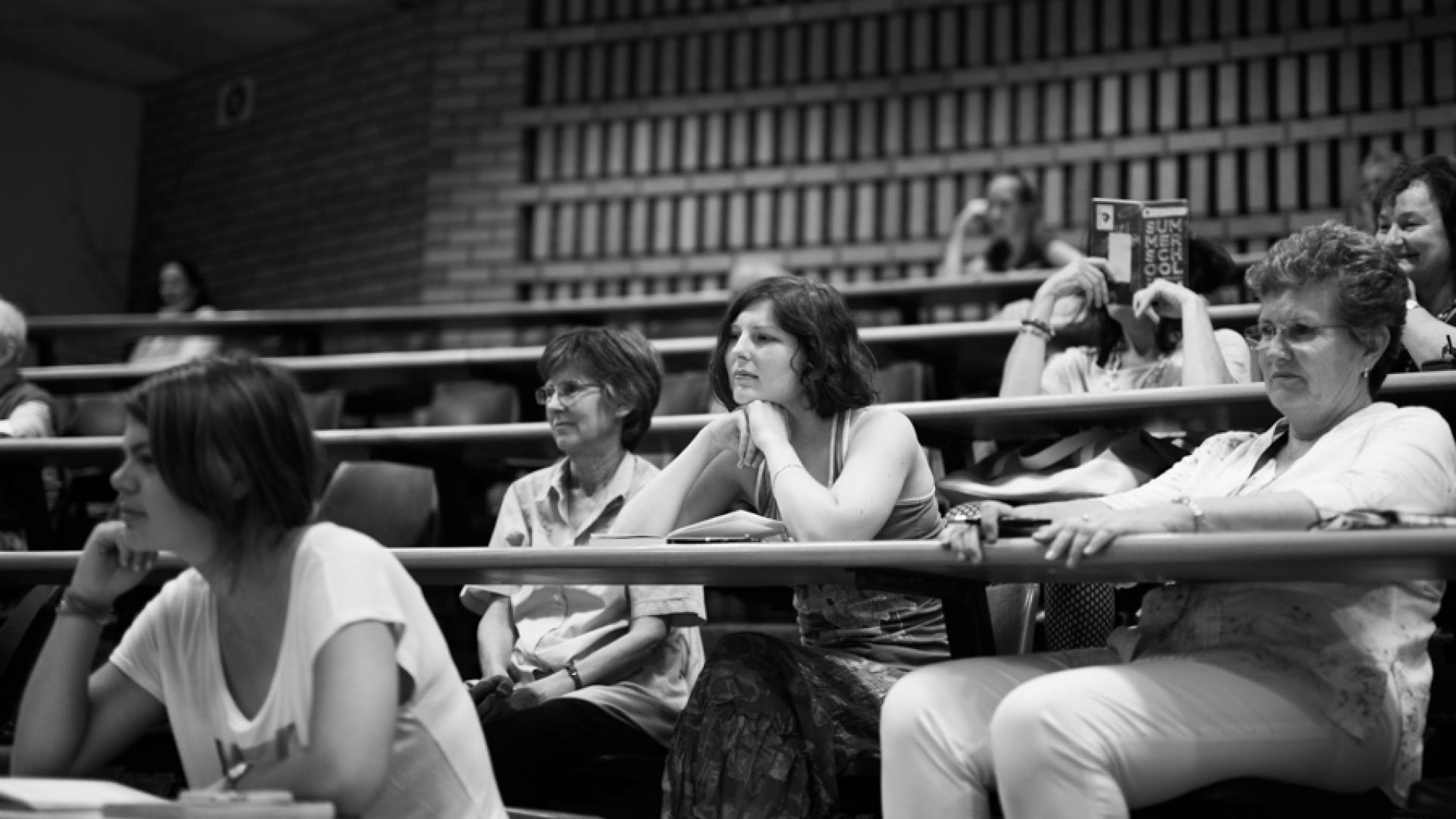 summer school participants concentrating